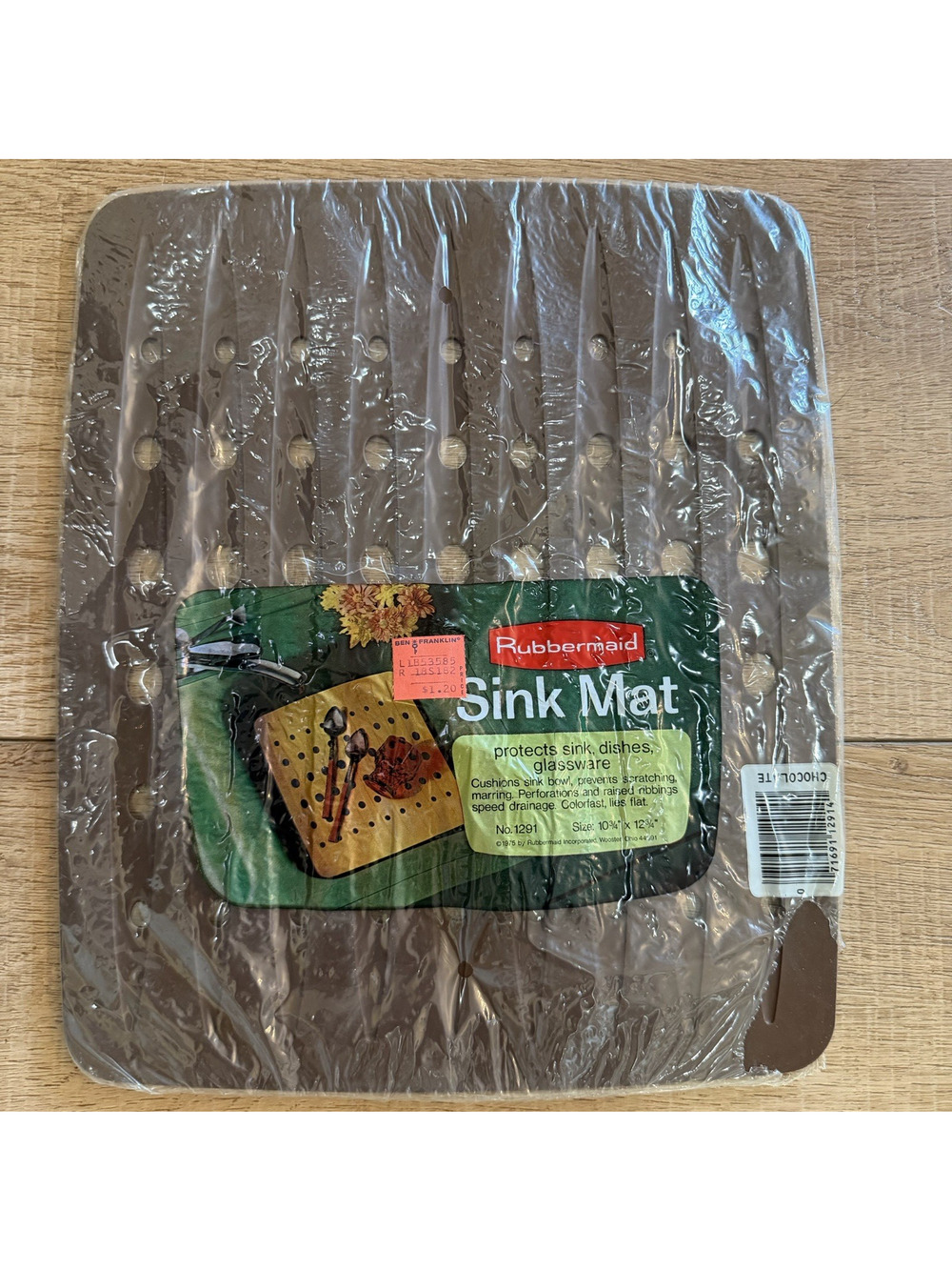 Vintage 1975 Rubbermaid Sink Mat #1291 Chocolate Brown 10.75"x12.75” New Sealed